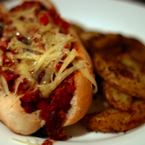 Veggie Chili Cheese Dog Veggie Chili Cheese Dog