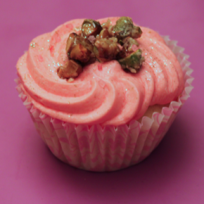 Rosewater cupcakes with candied pistachios Rosewater cupcakes with candied pistachios