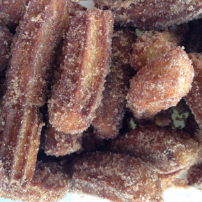 Churros with chocolate sauce Churros with chocolate sauce
